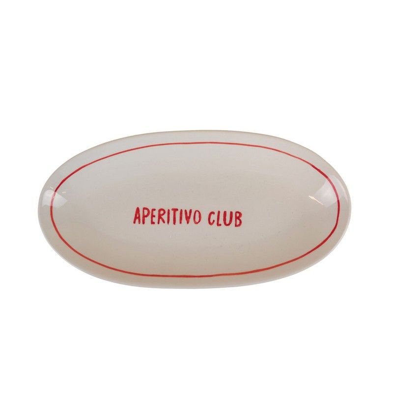 Atelier Pistache Serveerbord M Cocktail Club Aperitivo Club 30x15 cm - Ovaal - Keramiek
