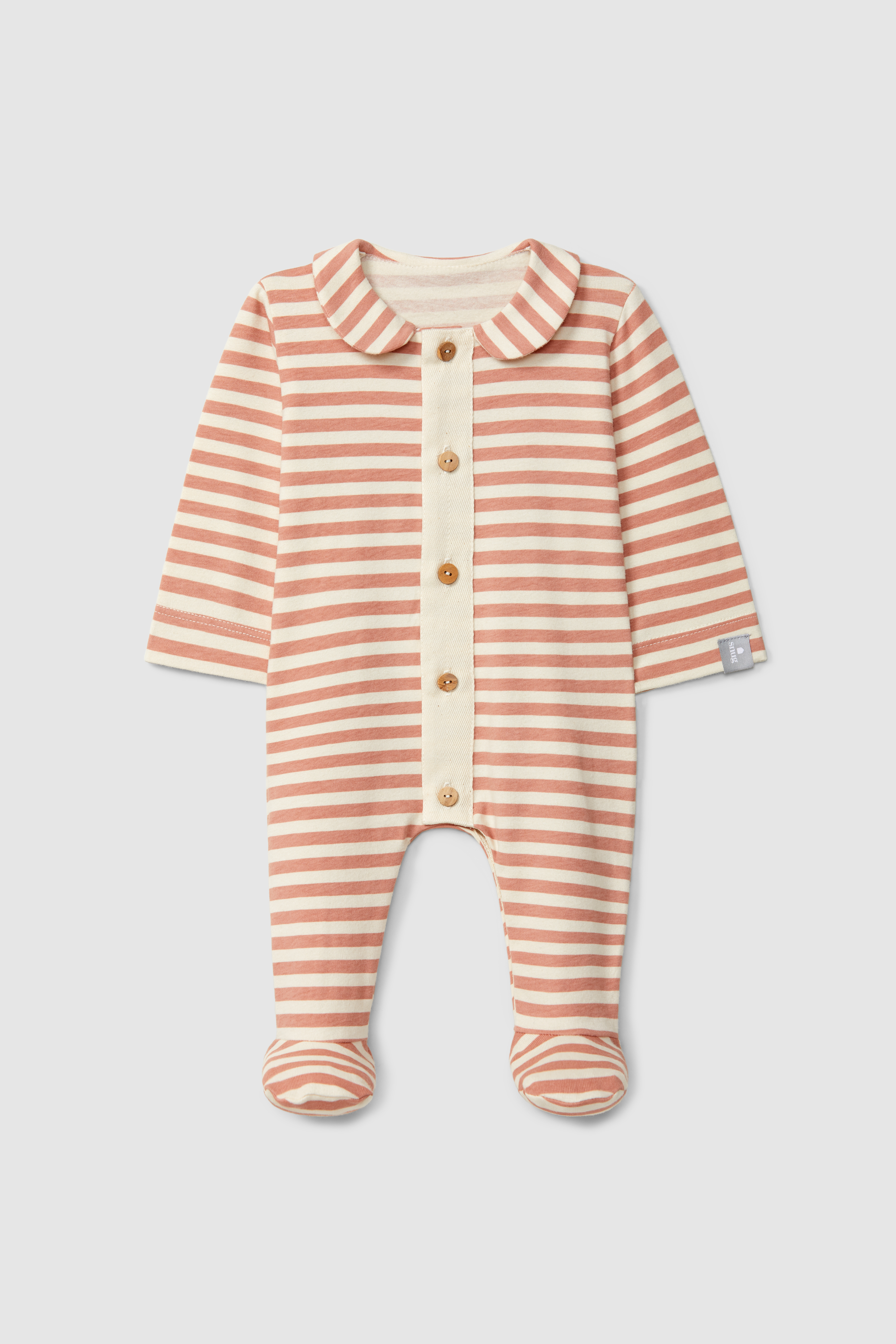 Snug Baby Pyjama Babygrow Gestreept Dark Pink
