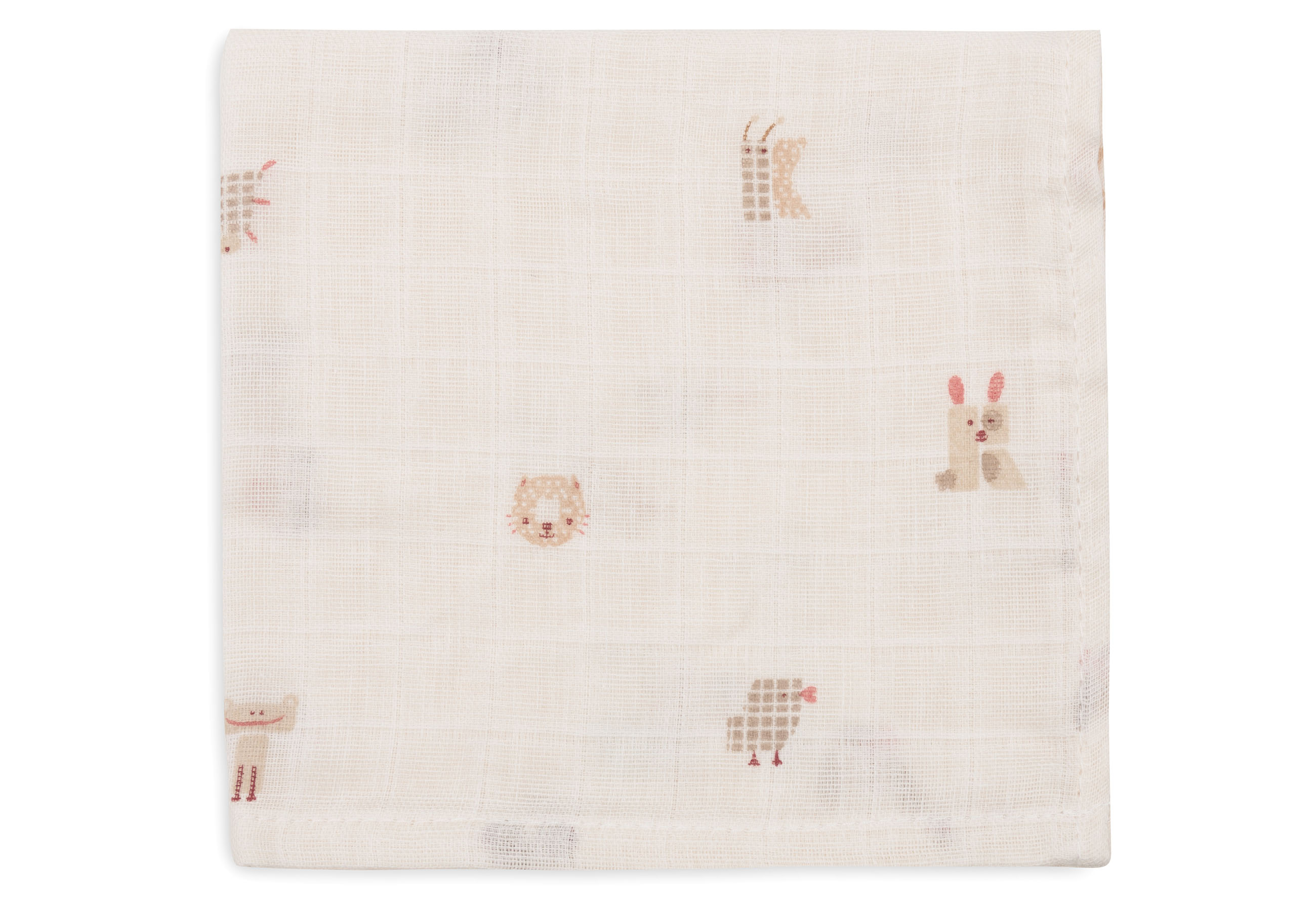 Jollein Monddoekje Tetra Animal Friends 31x31 cm - 3 Stuks