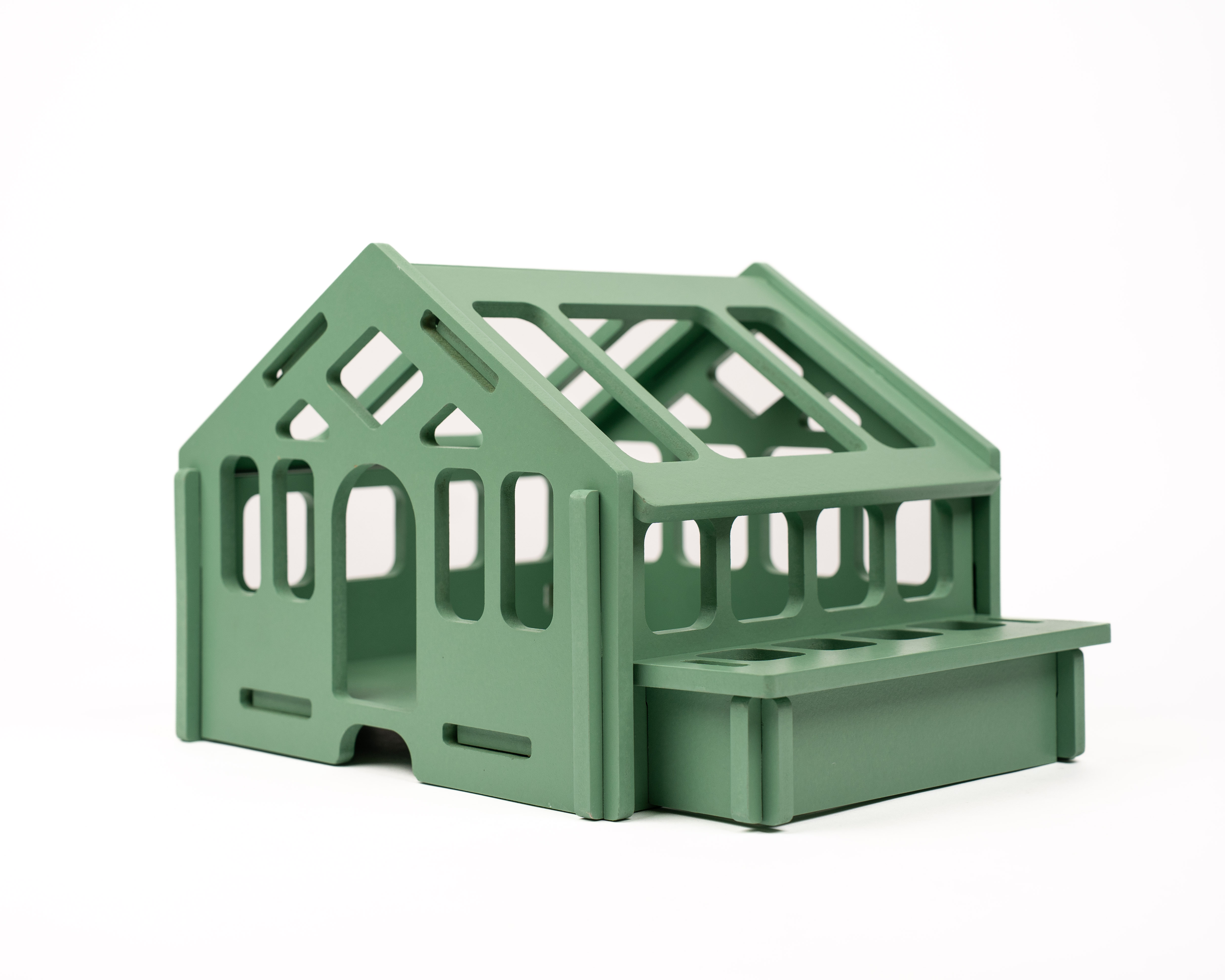 Lucu Poppenhuis Little Lofts Module Greenhouse-Veranda Hout Groen 31x31x48.5 cm