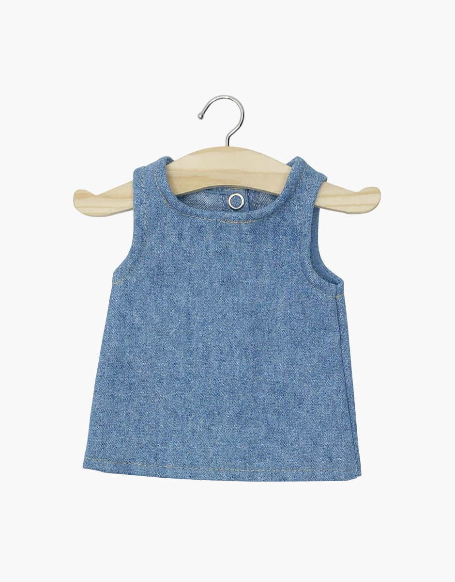 Minikane Babypop Kleertjes - Kleedje Andrée Zm Jeans Blauw