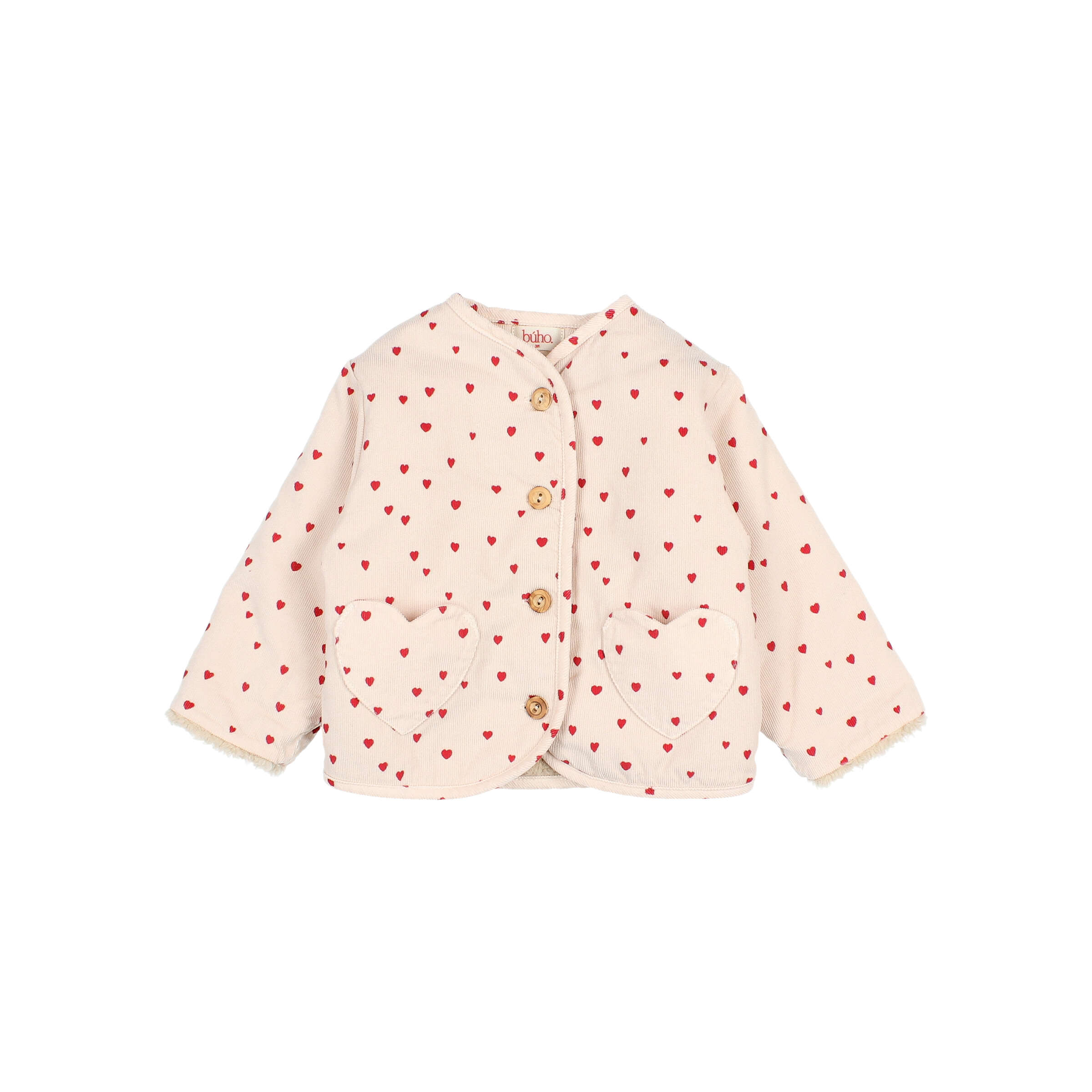 Buho Baby Jas Mini Cuore Cream Pink