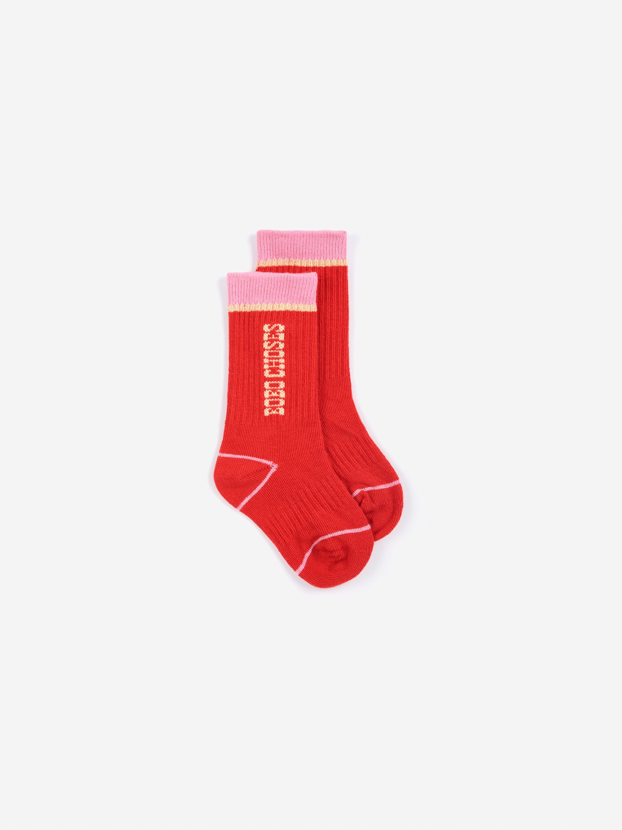 Bobo Choses Baby Sokken Lang Rood-Roze - maat 17-19