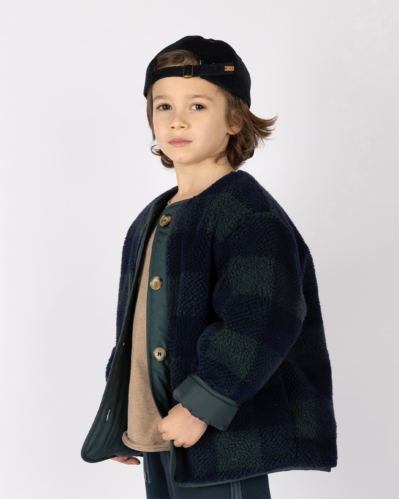 Nixnut Kids Jas Check Moss