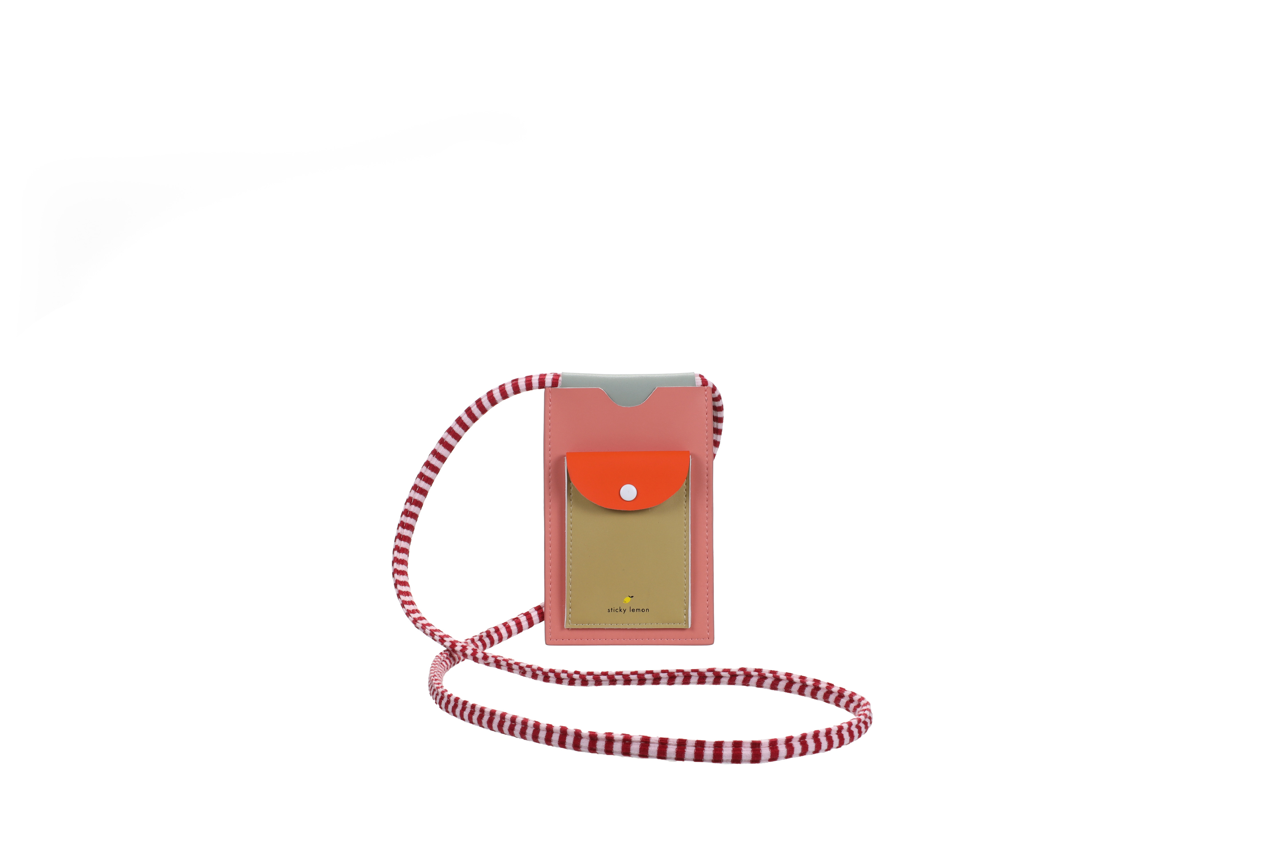 Sticky Lemon Telefoontasje Wonders Coral Pink - Reed Green 9x15.5 cm