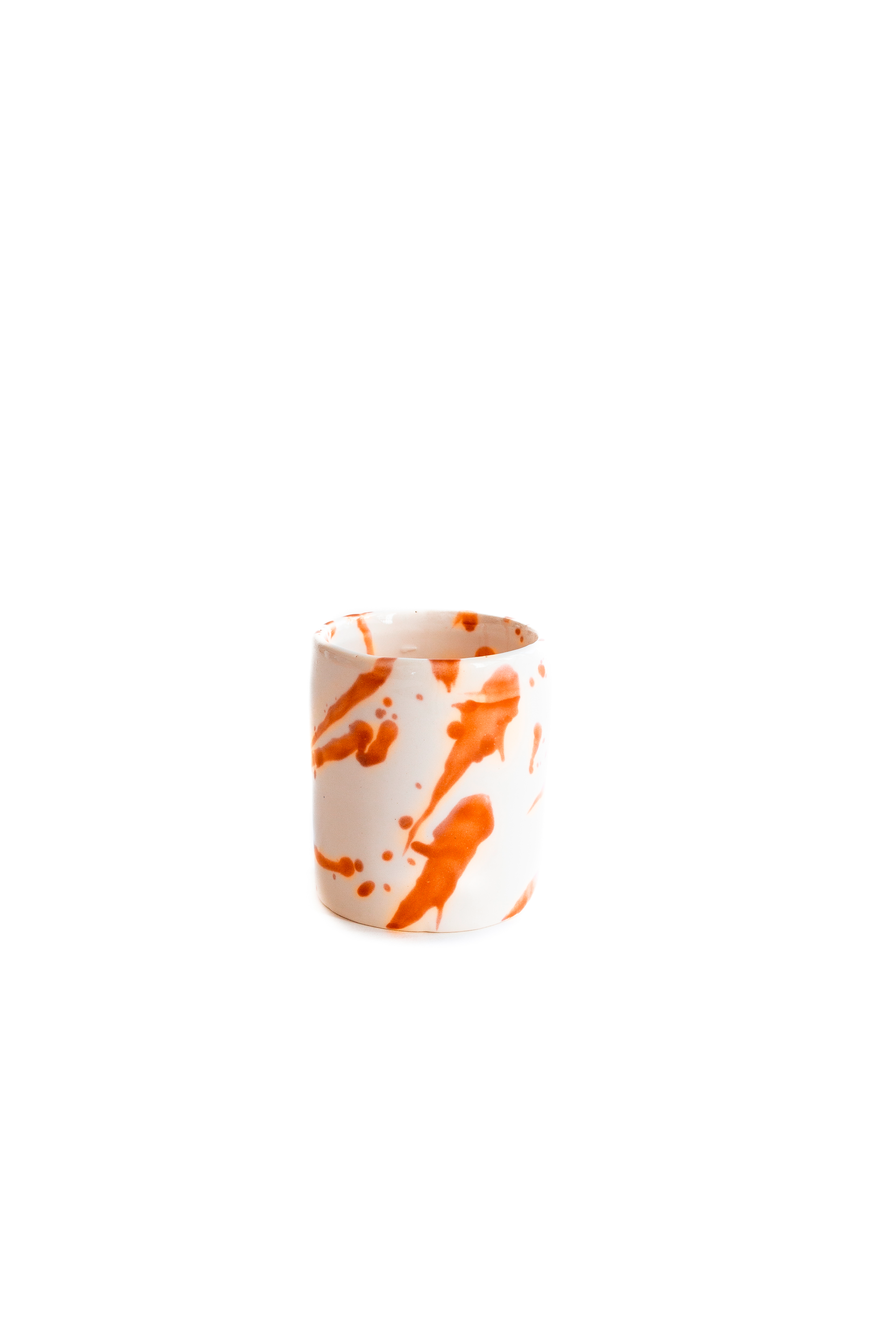 Val Pottery Foolish Koffietas Orange Blob 7x8 cm - Handgemaakt Keramiek - zonder Oor