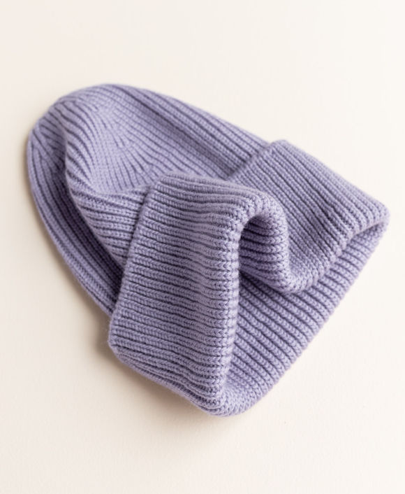 Hvid Baby Beanie Fonzie Lilac Newborn