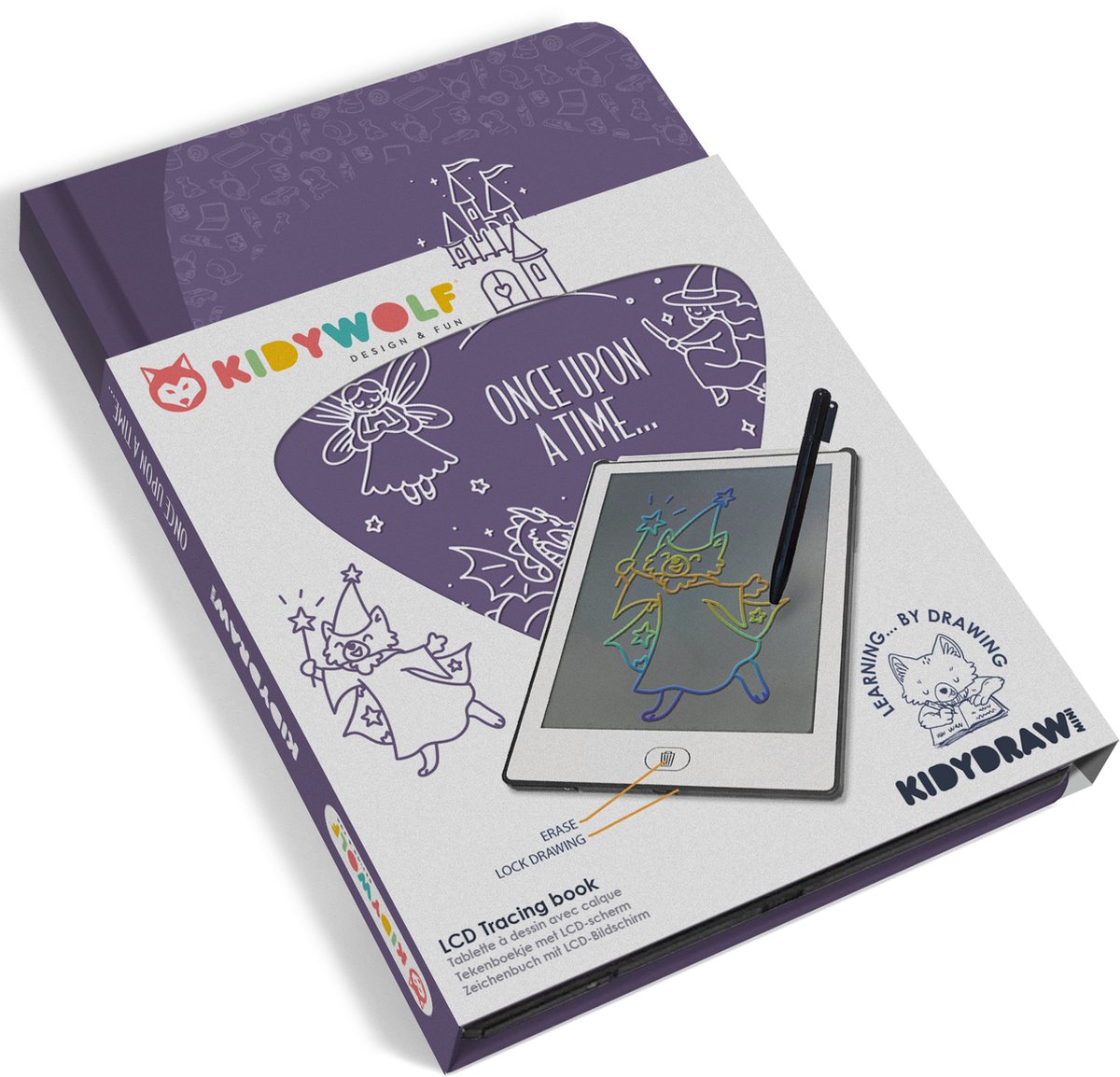 Kidydraw Mini Schrijf en Tekentablet met LED Oplaadbaar, Once upon a Time