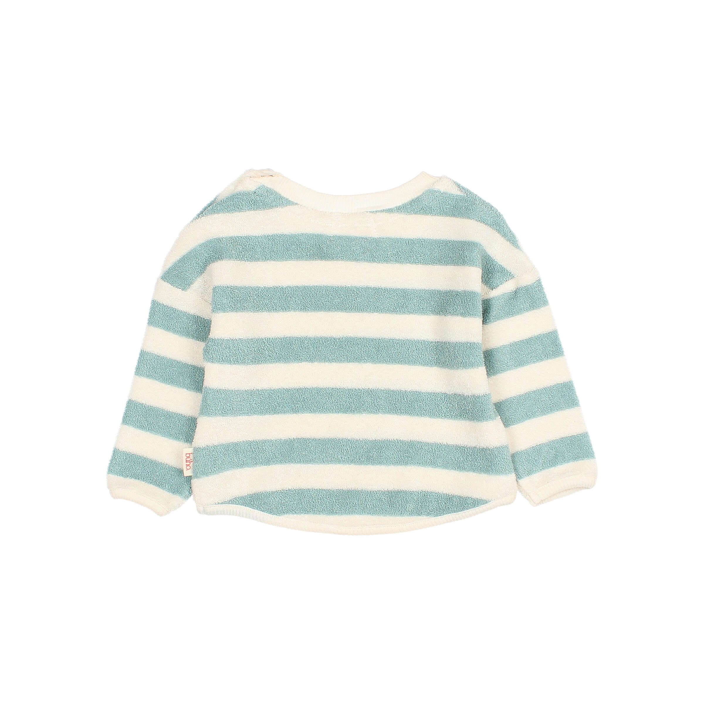 Buho Baby Sweater Terry Stripes Green Moss - 9 maand
