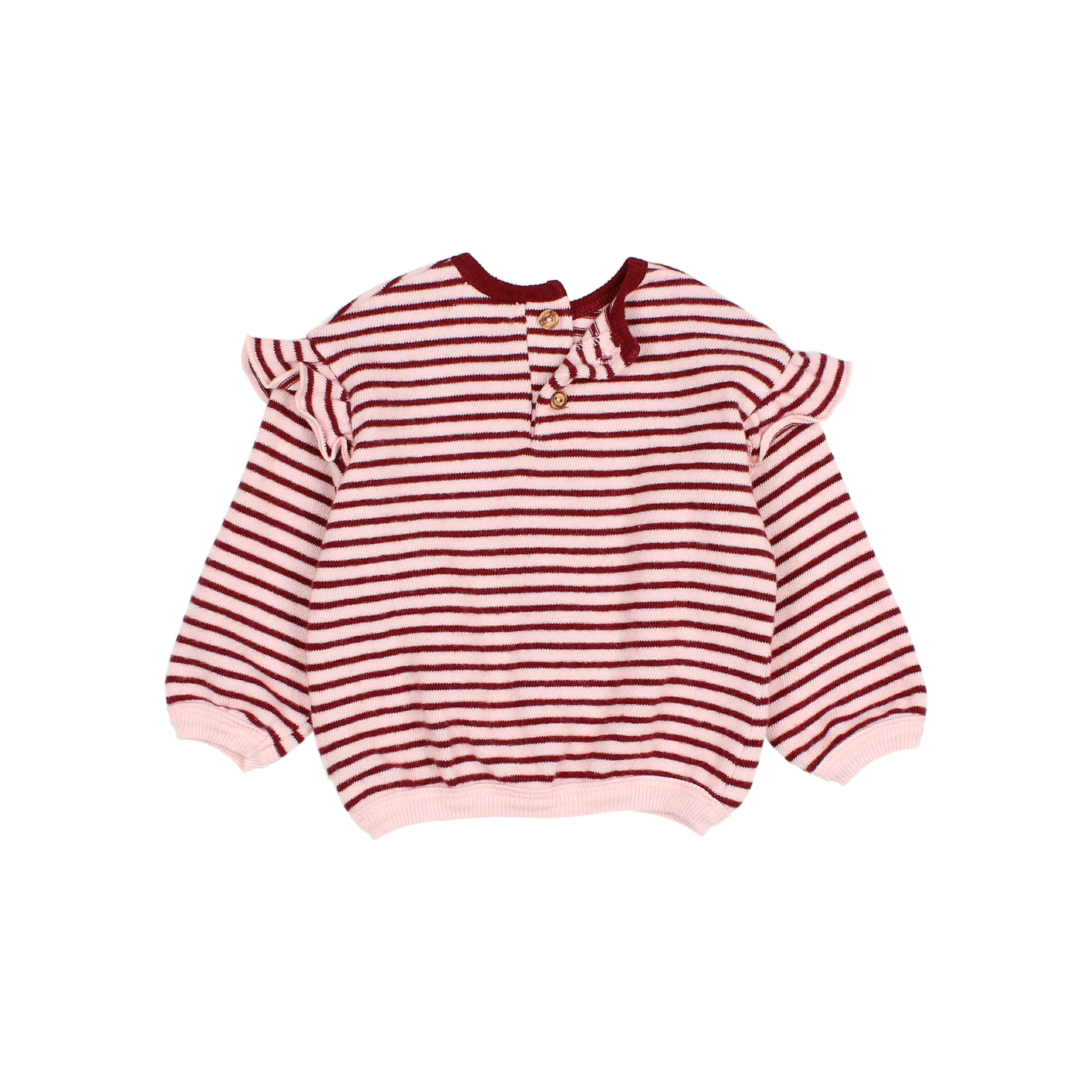 Buho Baby Sweater Soft Stripes Girly Pomegranate