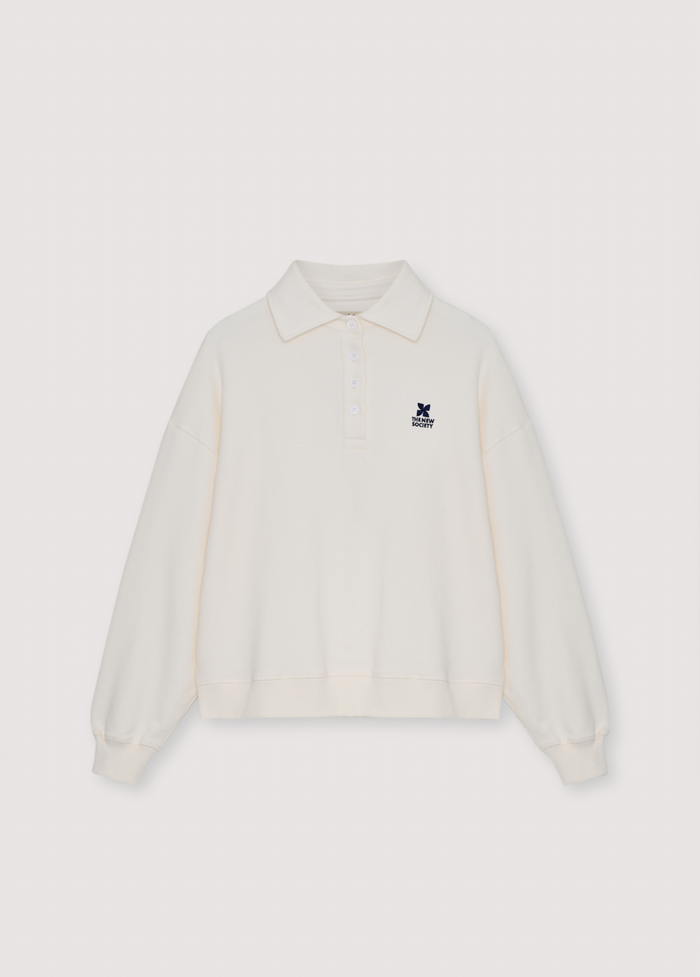 The New Society Polo Logo TNS Ecru