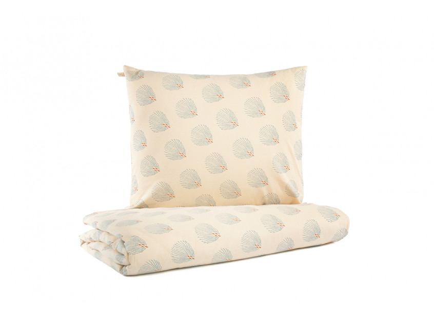Nobodinoz Himalaya Duvet Cover & Pillow Crib Blue Gatsby Cream 100x135 cm