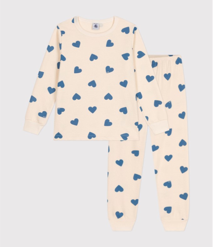 Petit Bateau / pyjama met hartjes / blauw