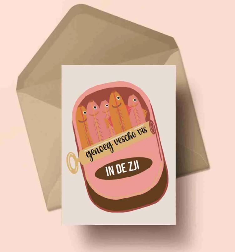 Moomade Wenskaart Genoeg Vesche Vis In de Zji