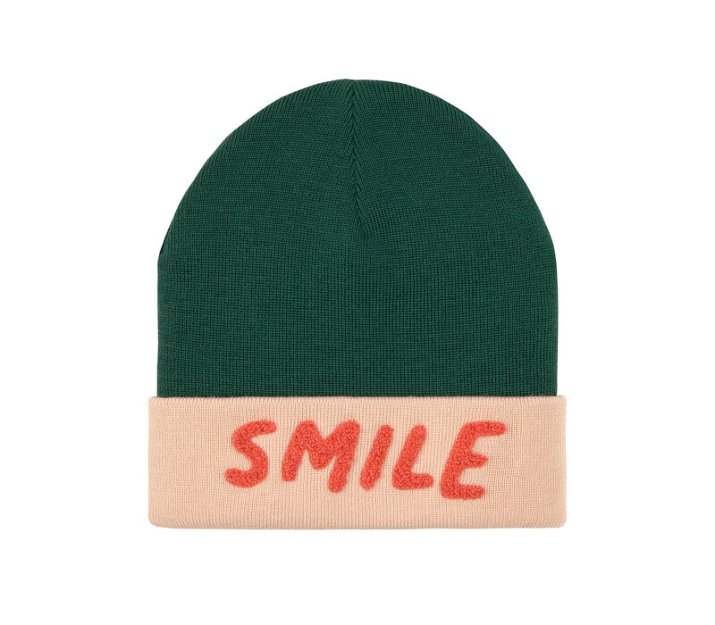 Lässig Beanie Kids Merino Wool Smile Ocean Green  Light Rose - 2 Y