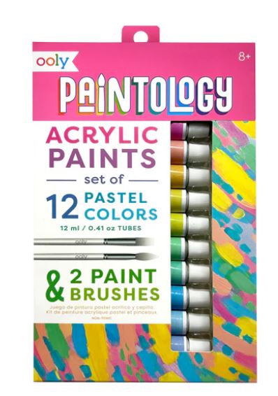 Ooly Acrylverf Paintology Pastel met Penseel 12 stuks - +8 jaar