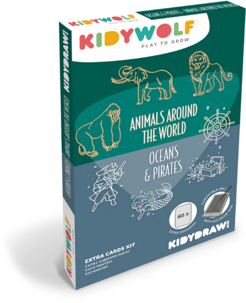 Kidydraw Mini Refill - Navulling - animals around the world + oceans and pirates