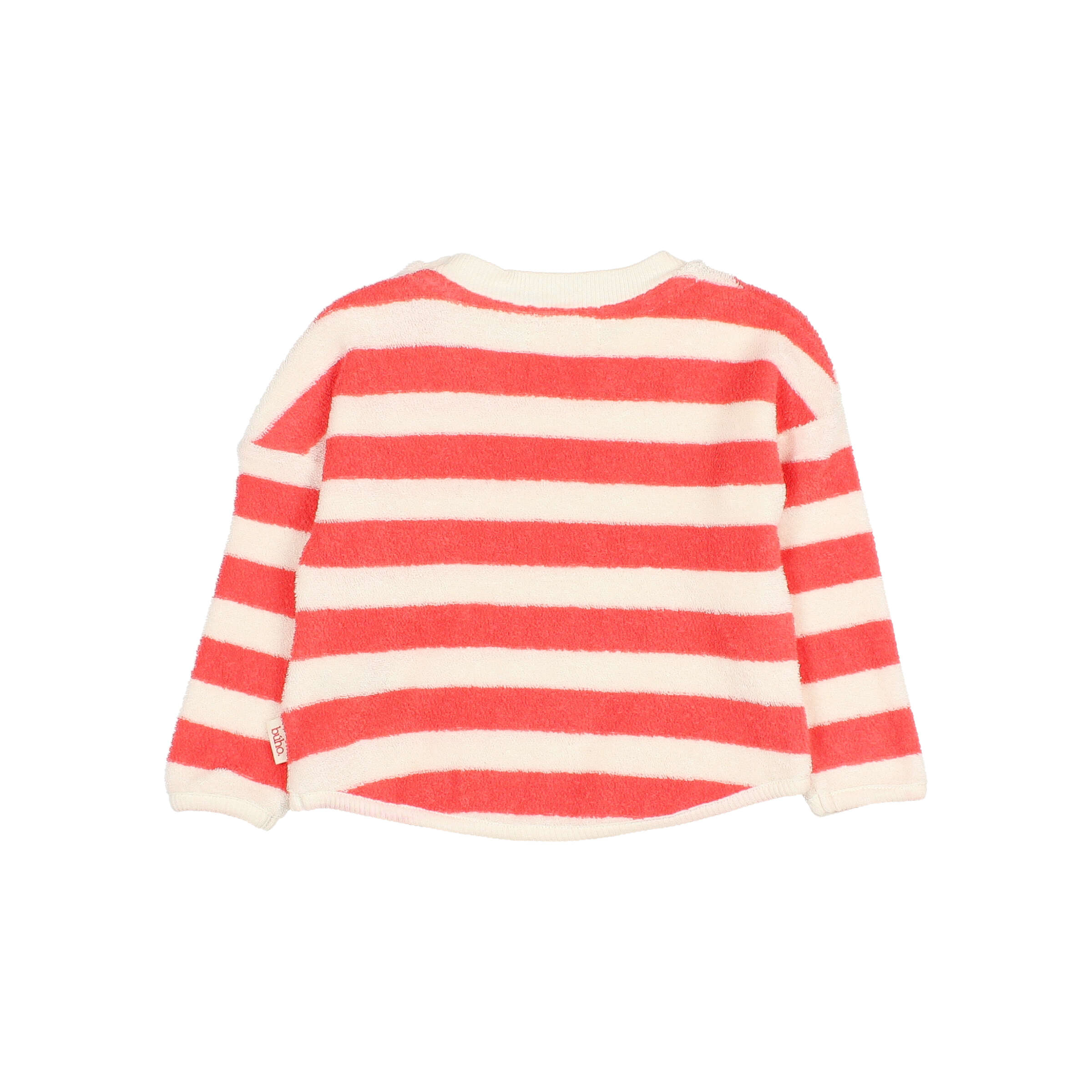 Buho Baby Sweater Terry Stripes Coral - 9 maand