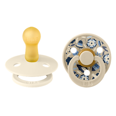 Bibs Fopspeen Latex Rond Liberty Garden Bobo Ivory 6-18 maand - 2 stuks